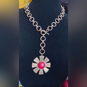 Southern Living Adjustable Gold-Tone Necklace Sunburst Pendant